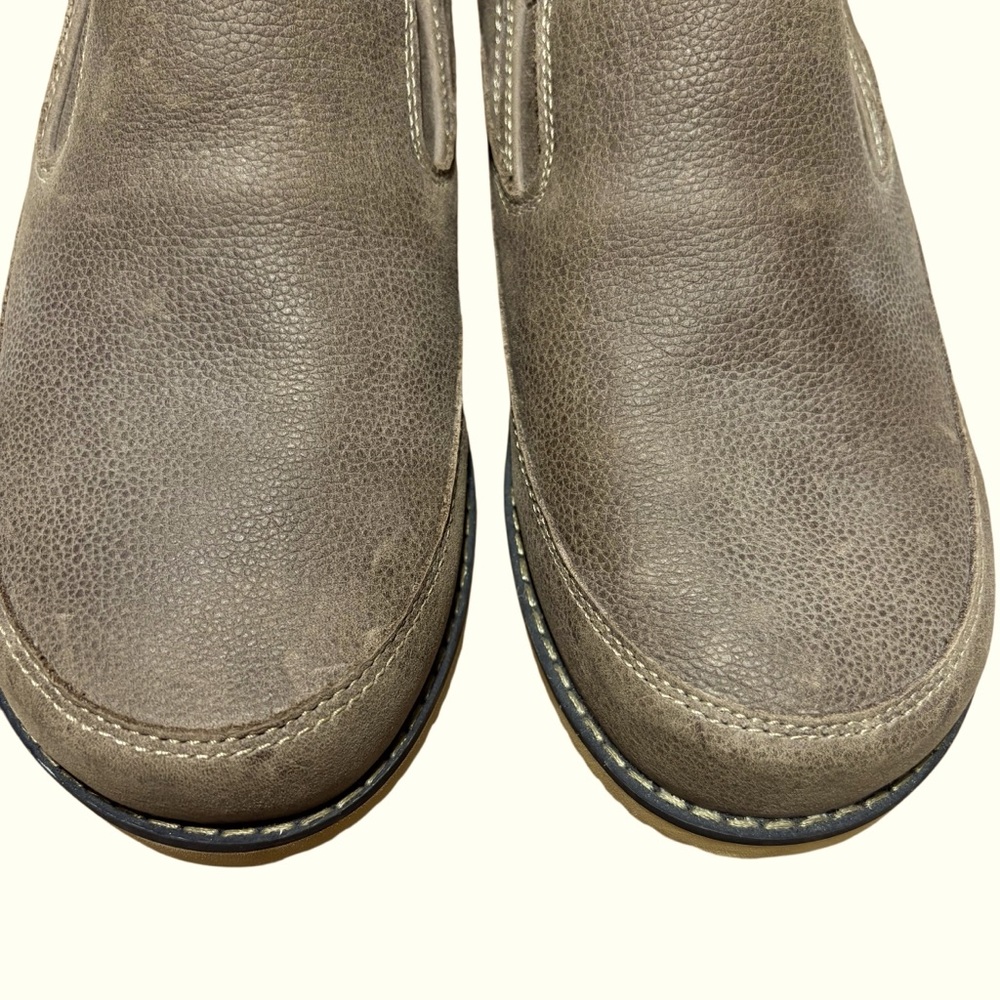 AHNU | Brown Leather Slip On Vibram Evaflex Loafers size 11 Contrast Stitch NEW - Picture 4 of 13